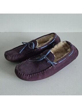 UGG | Slippers Dakota Moccasins Shearling Purple Blue Laces Men Sz 8 Boys Sz 9
